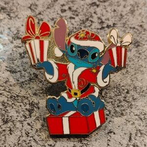 Disney Stitch Christmas Pin - Red, Blue, White